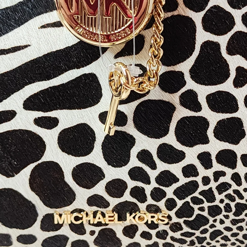 Michael Kors Hamilton Small Leather Animal Print Satchel